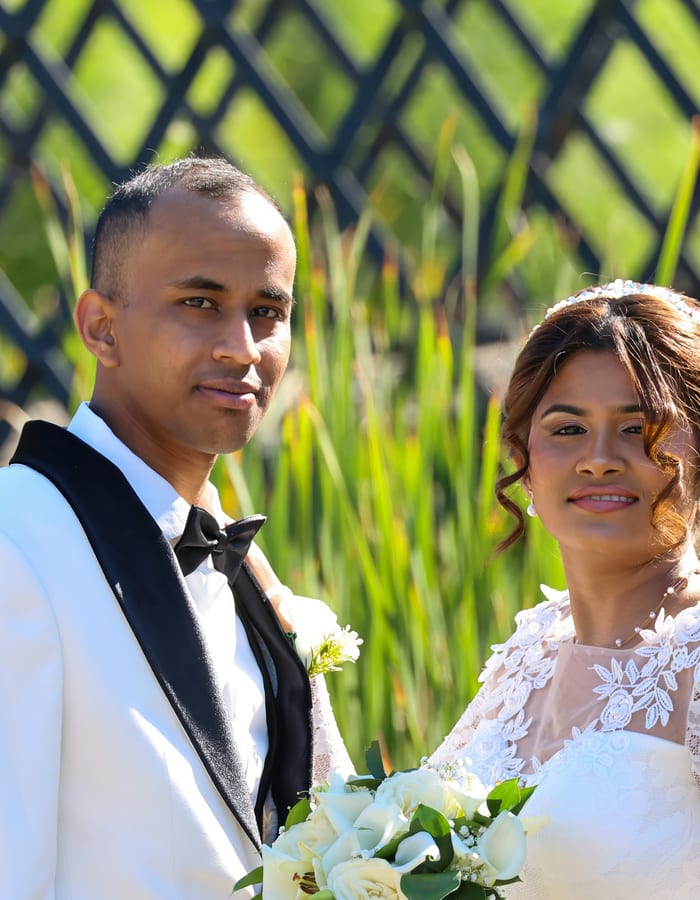 Bride and groom wedding portrait
